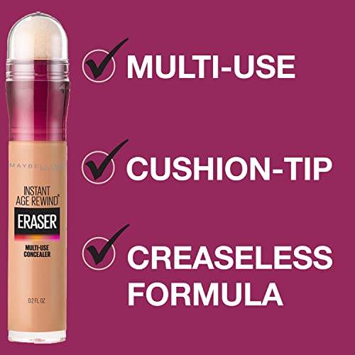 Maybelline Instant Anti Age Eraser Eye Concealer, Dark Circles and Blemish Concealer, Ultra Blendable Formula, 147 Mahogany