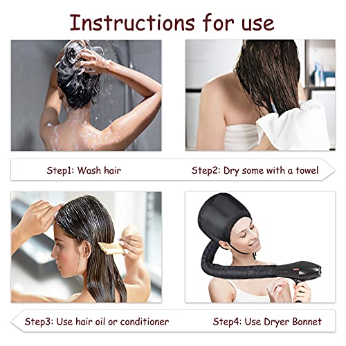 Hadio Bonnet Hood Hair Dryer for Home & Salon Use, Portable Hair Dryer Cap for Deep Conditioning & Heat Therapy, Ideal Hair Steamer for Healthy Hair - Hooded Dryers for Hairdressing and Styling